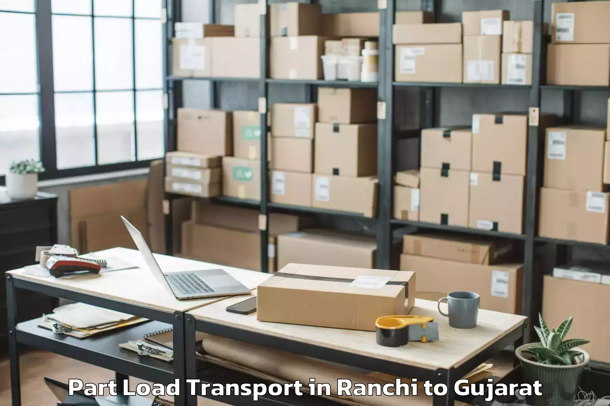 Book Ranchi to Porbandar Airport Pbd Part Load Transport